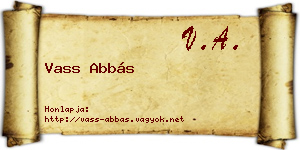 Vass Abbás névjegykártya